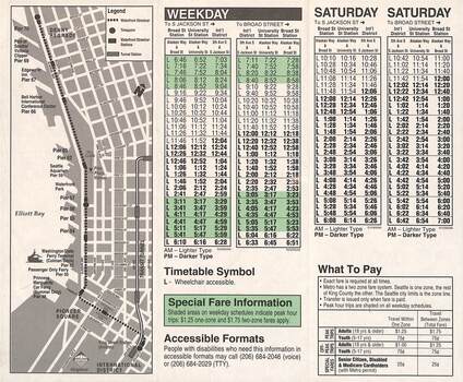 Timetable - Waterfront Streetcar - page 1