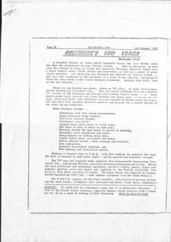 Page 1 of a photocopy of an article on "Melbourne's New Trams"