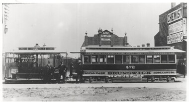Cable tram set - bogie car No. 472, Sydney Road, c1910