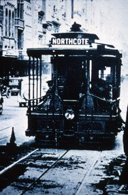 Black and white - reproduction - Northcote cable tram trackwork - 1930s