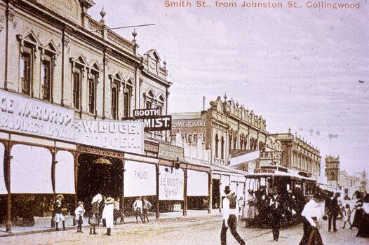 Colour - reproduction - Smith St Collingwood from Johnston St - c1900
