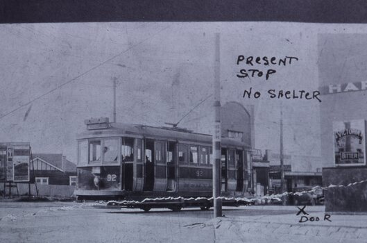 Black and white reproduction photograph - K class tram 92