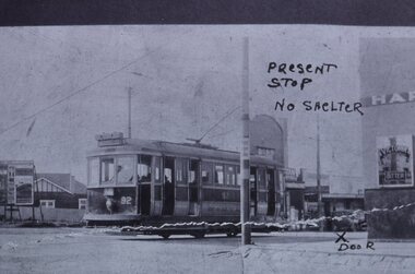 Black and white reproduction photograph - K class tram 92