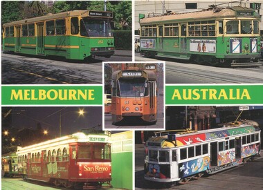 Five panel Melbourne tram photographs