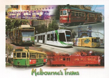 Seven panel Melbourne tram photographs 