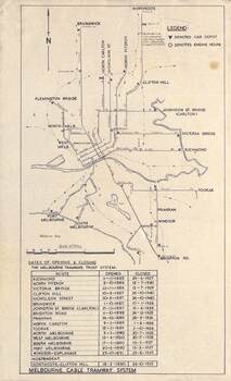 Map - Melbourne cable tram system