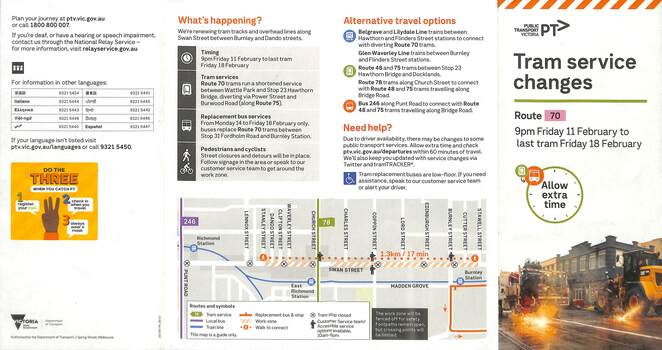 Tram service changes - route 70 - page 1