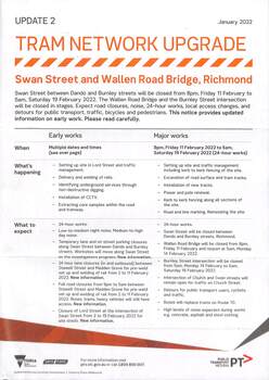Tram network upgrade, Swan St and Wallen Rd Bridge, Richmond