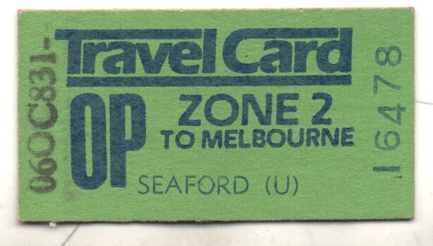 Ticket - "Zone 2 to Melbourne - Off Peak"