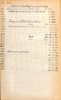 Page from record 126 - "Paint Shop - Buses from Feb. 1944", proving information about when this bus was painted.