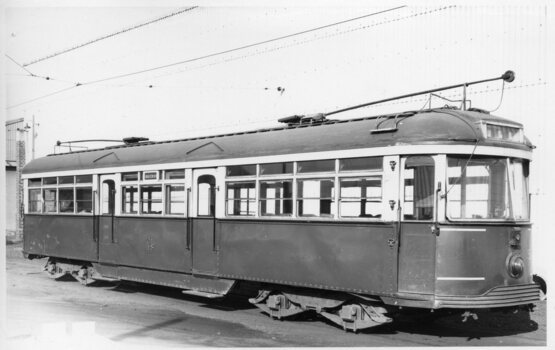 Black and White - Victorian Railways Tram at Preston Workshops 1959