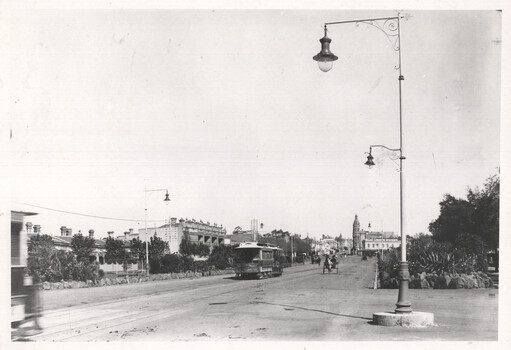 Black and White - St Kilda Road, looking south to St Kilda Junction