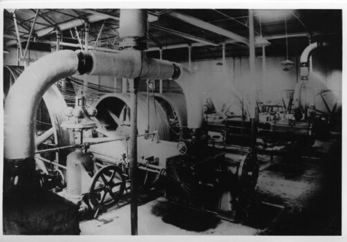 interior of the Engine house on the corner of Gertrude and Nicholson Streets prior to closure in 1940.