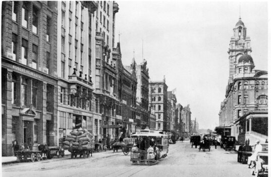 Photograph - Black and White - Flinders St looking east - 1915c