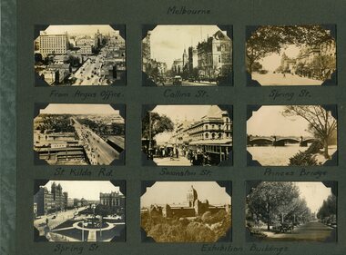 Photo card Melbourne album sheets 1920c - sheet 1