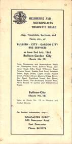 Map, Timetable, Sections, and Fares, etc., of BULLEEN - CITY - GARDEN CITY BUS SERVICES