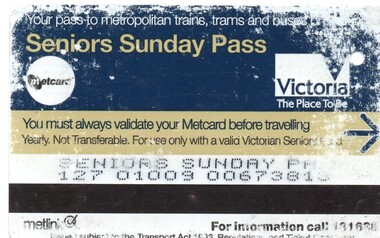 ticket - "Seniors Sunday Pass"