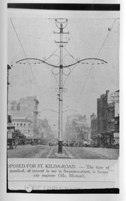 Black and White - Swanston Street centre poles - Newspaper photo