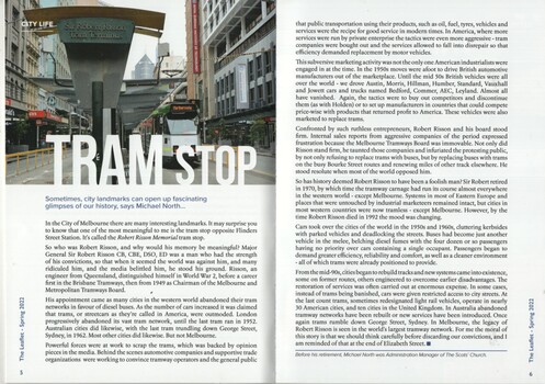 Article - Tram Stop - The Scots Church - The Leaflet Spring 2022