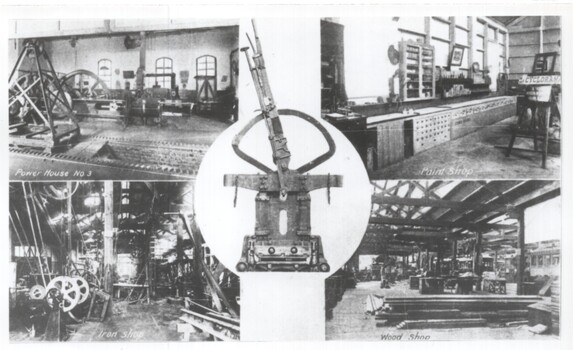 Composite image of cable tram maintenance facilities and grip mecanism