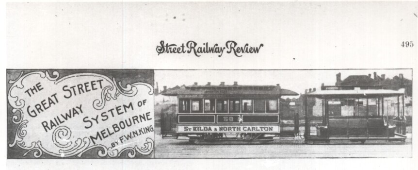 Photo of the title of an article on Melbourne Cable trams 