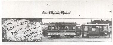 Photo of the title of an article on Melbourne Cable trams 