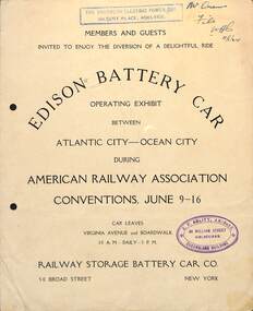 Pamphlet - Edison Battery Car