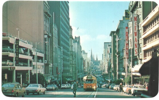 Postcard - Bourke St with PCC 1041