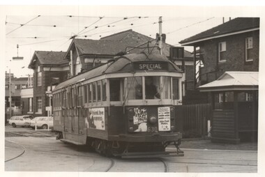 Photograph - Black and White - Last green tram leaving Camberwell Depot