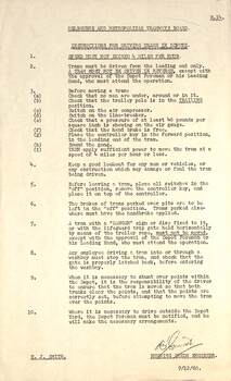 Instructions - Driving of Trams in Depots - 1960