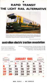 Calendar - AETA 1985 featuring the new Light Rail vehicle B1 2001