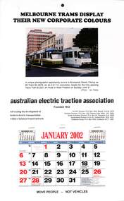 Calendar - AETA 2002 featuring M>Tram and Yarra trams B2 class trams