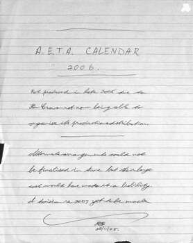 Note re production of calendars dated 28/11/2005