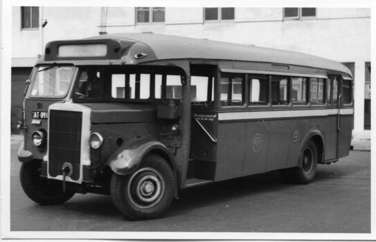 MMTB Bus 91 Leyland Tiger TS8 chassis with Cheetham & Borthwick  body at 26 Mar 1955