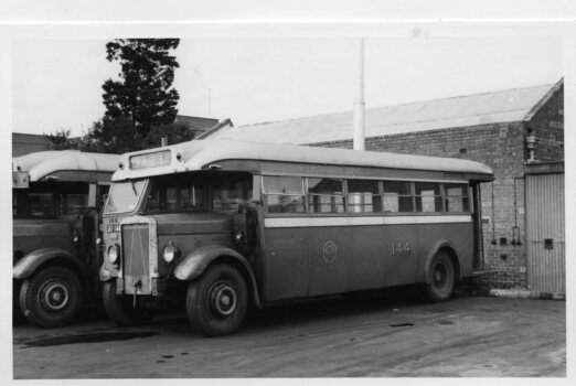MMTB Bus 144 Leyland Tiger TS8c chassis with Preston Workshops body at 26 Mar 1955