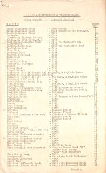"MMTB Route Numbers - Tram Routes" 1957 page 1