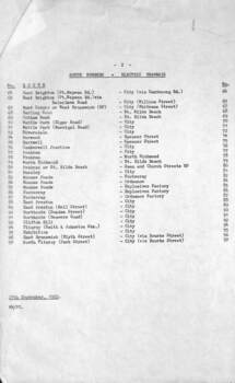 "MMTB Route Numbers - Tram Routes" 1965 page 2