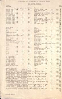 "MMTB Route Numbers - Bus Routes" 1961