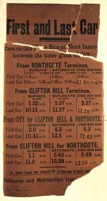 First and Last cars - Clifton Hill and Northcote cable trams
