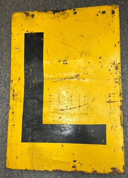 Tram Learner driver "L" plate - front