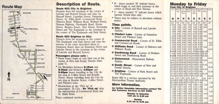 Route 602 - details and map of the route.