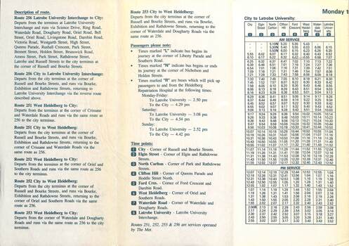 Route 256 Route Description and timing points