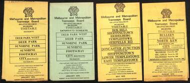 Image of covers of the MMTB Bus timetables - 1970s - 1 of 4