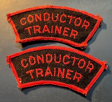 Set of two Conductor Trainer cloth badge