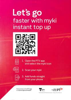 Poster - instant myki top up