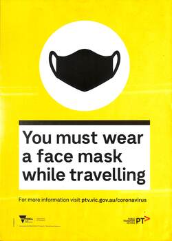 Poster - must wear face masks on public transport - 2021