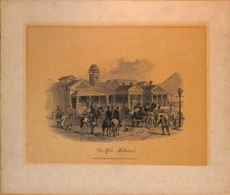 Drawing - early Melbourne CBD scenes, Sands & Kenny Melbourne & Sydney, 1856
