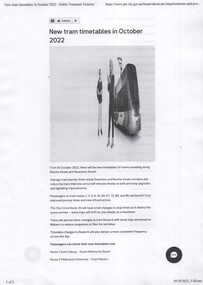 New Tram timetables in October 2022 page 1