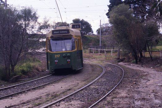 Z3 217 near zoo, about to pass under the railway over bridge.