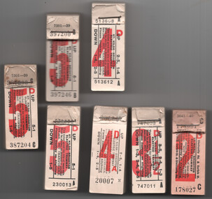 Set of 7 Victorian Railways St Kilda Brighton ticket blocks.